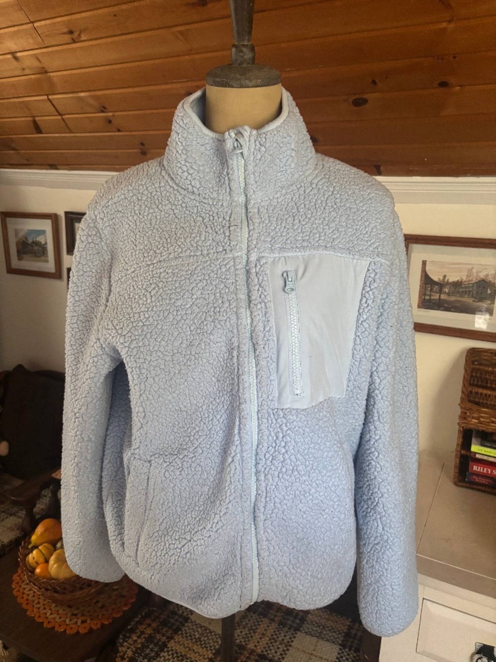 Joe Fresh Blue Sherpa Zip Up
